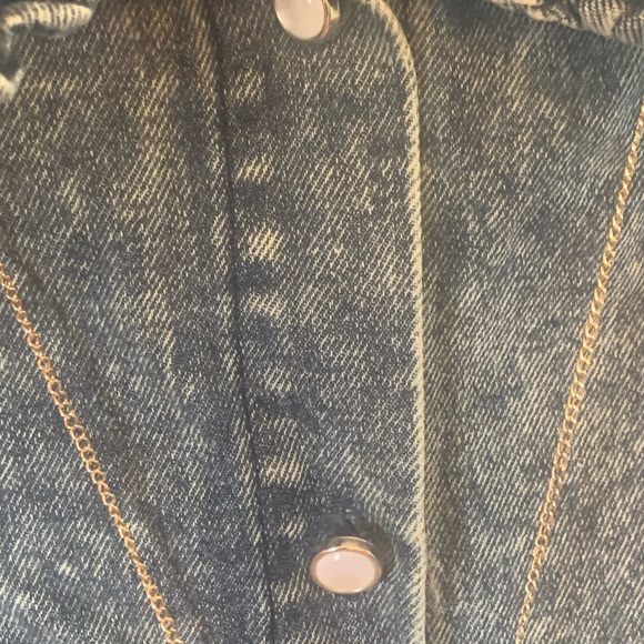 Stone Washed Denim Pearl Button Dress Size S w/ Pockets! - Picture 3 of 7